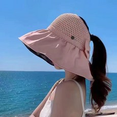 투니스 여성 심플 리본 버킷햇, 핑크 M표