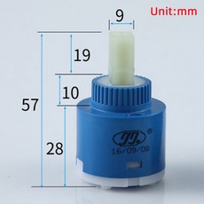 샤워 수도꼭지 세라믹 디스크 카트리지 혼합 밸브 믹서 탭 욕실 교체 부품, 35mm, 1개, 1개입