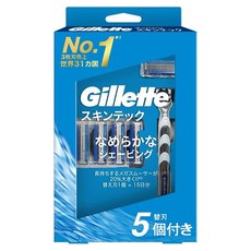 Gillette 吉列 Mach 3 SkinTech系列刮鬍刀架 + 替換頭 5入組, 1組