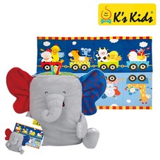 [엠유종합상사] 백일아기장난감 아기놀이매트 아기헝겊책 코끼리 놀이매트 헝겊책