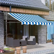 차양 무타공 무설치 수동 어닝 접이식어닝 비막이 매장 창문캐노피 처마 캐노피 방수 카페 테라스 햇빛, 길이 3m+펼침 1.2m+파란백색