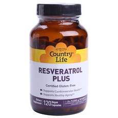 Country Life 白藜蘆醇PLUS素食膠囊, 120顆, 1罐