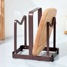 주방수납 논슬립 도마 정리대 물빠짐 구조 뚜껑 거치대 받침대 튼튼한 주방정리소품 주방걸이, 딥브라운, 1개