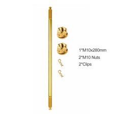 Catdogbear 티타늄 볼트 액슬 코어 프론트 휠 액슬 오토바이 전기 자동차 개조용 M10 x 280mm 피치 1.25mm, 07 Gold