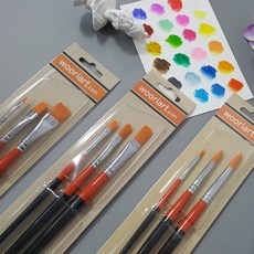 우리아트 수채화붓3본조셋트 아크릴붓 구성붓 납작붓 세필붓, 아크릴붓3본조