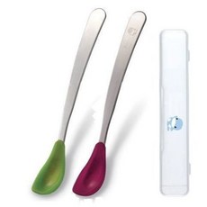 KUKU 酷咕鴨 安全矽膠不銹鋼湯匙 KU5466, 1個, 紅色