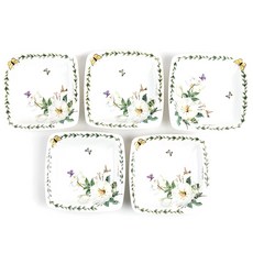 Green 新型木蘭正方盤 小, 5入, 5個, 白色