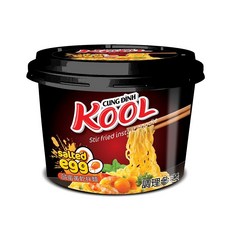 KOOL 鹹蛋黃乾拌麵 (螃蟹味鹹蛋/麻辣味鹹蛋) 泡麵 乾麵, 鹹蛋黃乾拌麵90g(碗裝), 1個
