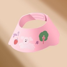 兒童洗頭帽 嬰兒寶寶防濺水洗髮帽 防水護耳幼兒洗澡帽, A粉色,防水護耳無感, 1個