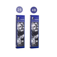 素描套裝美術用品2B鉛筆套裝 全套學生繪畫工具 鉛筆盒 炭筆碳筆, 2B+4B（各一盒）, 1個