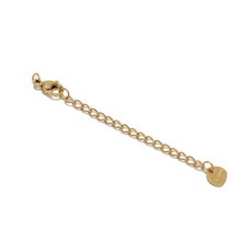 不鏽鋼尾鏈龍蝦扣套裝 (10套/包) DIY項鍊手鍊飾品配件 伸縮調節鍊 調節扣 手作材料, 刻字三角金色, 1個