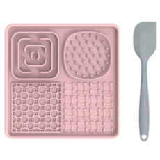 히야펫 강아지 리킹매트 슬로우푸드 식기매트 스파츌러 세트, 1개, 핑크