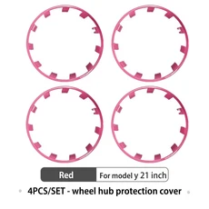 테슬라 호환 모델 Y 21 인치 림 휠 허브 보호 패치 프로텍터 용 4pcs ABS 가드 액세서리 자동 외관 2018-20, 01 빠른  Mainland, 01 For tesla 호환, 05 red