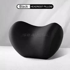 SEAMETAL 자동차 베개 인테리어 메모리 폼 머리 받침 범용 쿠션 보호대 목 Accessorie, 01 Black Pillow 1pc