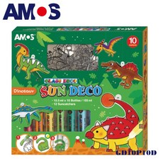 AMOS 侏儸恐龍主題玻璃彩繪膠吊飾組 (10色), 1個