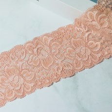 랏셀플라워 7.8cm x 90cm 랏셀 스판 레이스, 살구색, 1개