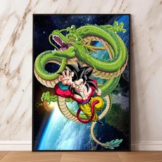 쿠쿠스토어 클래식 애니메이션 피규어 포스터 드래곤 볼 Goku Vegeta Pictures Divine Dragon 침실 벽 그림, 08 1, 05 A2 42x0cm Unframed