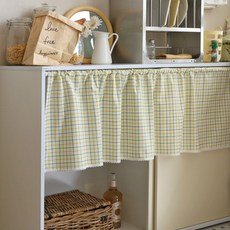 DECOTONIK Cashy格紋門簾, 白色