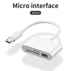 124개 3-In-1 다기능 Type-C-SD 카드 및 TF 카메라 어댑터 리더기 USB 보안 키 지원, 03 3in1 White1