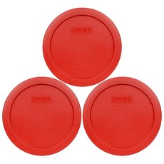 Pyrex 7201-PC 4컵 블루 식품 보관 교체 뚜껑 (2팩) - 미국 제조, 3, 양귀비 레드