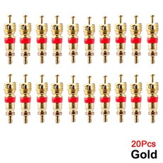 슈레이더 타이어 밸브 코어 및 스템 대부분의 자동차 RV ATV 에어컨 교체용 10 개 20/30, 20pcs gold