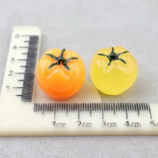 미니어처 3D 토마토 송진 카보숑 참 스크랩북 전화 장식 DIY 쥬얼리 제작 인형 집 액세서리 10 개, 01 luminous 22mm, 02 No.4light yellow