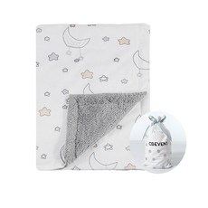 CREVENT 30"X40" 포근한 부드러운 따뜻한 플리스 담요 필수품 샤워 선물 - 스타 그레이 75X, Good Night