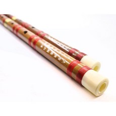(老羊樂器店) 中國笛 梆笛 笛子 兩節式 竹笛 初學 精美刻字, 1個, 綁紅線,D調