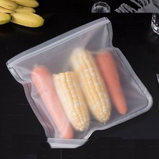 재사용 가능한 보관 가방 실리콘 스탠드 업 지퍼 셧 백 누출 방지 용기 컵 신선한 랩 지 플락 다기능, 28X26CM