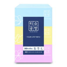 티슈공방 소프트 미용티슈 2겹, 6개, 300매