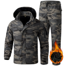 [ANYOU] 겨울 남성 방풍 방수 트기모 보온 상하 세트 방한복 웜 아웃도어 작업복 노동보호복 멀티포켓