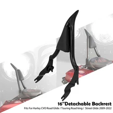 오토바이 16인치 탈부착식 뒷좌석 등받이 시시바 패드 (할리 투어링 CVO 로드킹 일렉트라 스트리트 글라이, 01 Passenger Backrest