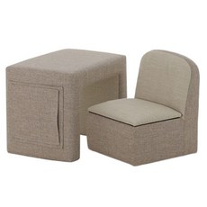 치치파파 무무 1인용 유아 아기 쇼파 아기소파 테이블 세트, 베이지