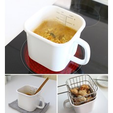 제이미롭스 화이트 손잡이 법랑냄비 저장용기, 선택안함(본품만), 1개, 14cm