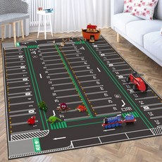 오로비아 도로러그 놀이방 대형 카페트 도로놀이 카펫, 15 그린