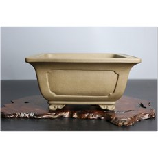 【小樹安每】中國盆缽-宜興烏泥雲足額面正方鉢 18cm, 1個