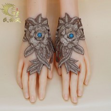 民族風 刺繡 漏指 手腕套 夏飾品