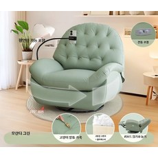 전동 리클라이너 1인 소파 흔들의자 휴식 안락의자, AQ_고양이발톱몰란디그린전동회전스탠드USB