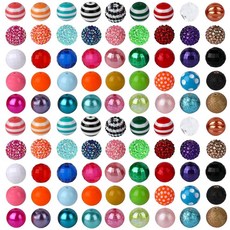 펜용 비즈 100개 20mm 라인스톤 버블검 초점 비즈 혼합 크리스탈 레진 청키 DIY 공예 키체인 목걸이 팔찌 주얼리 제작용 멀티 컬러 164541, 다양한 색상
