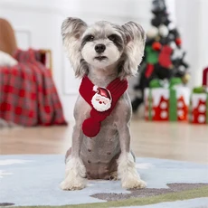 강아지 니트 스카프 크리스마스 액세서리 레드 그린 페스티벌 넥 워머 반다나 소형견 목걸이용, 02 S, 08 3