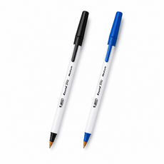 BIC 빅 라운드 스틱 빈티지 볼펜 1.0mm 12입 흑색 청색, 1개, 블루