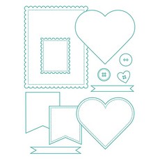 혼합 기하학 프레임 꽃 금속 절단 다이 및 클리어 우표 세트 DIY Scrapbooking 공예 종이 카드 템플릿 만들기, G17