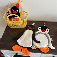 隔曰達 超可愛pingu毛絨擦手巾企鵝家族，居家擦手巾，吸水性好，可愛造型，小紅書推薦, 1個, 毛絨擦手巾企鵝