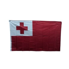 통가 왕국 폴리에스터깃발 Tonga flag 90x150cm 구리고리 이중스티치, 1개, RED+WHITE