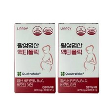 리노브 4세대 활성엽산 액티폴릭 임산부 영양제, 30정, 2개