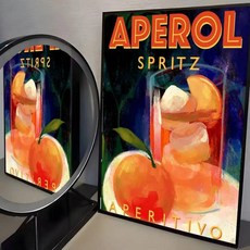 와인 아페롤 스프리츠 포스터 셀프 접착 스티커는 벽면에 적합하며 방수 방습 기능이, M. z3