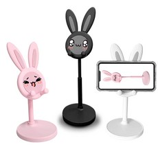 깔끔더하기 토끼 폰거치대 깜찍한 핸드폰 거치, 1개, 블랙