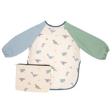 세맘스 어린이 유아 방수 미술가운+파우치세트 촉감놀이 자기주도 이유식 긴팔 턱받이