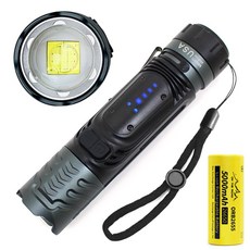 XHP100 충전식 줌 써치라이트 헤드랜턴 풀세트 ZJ88, 블랙, 1개