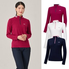 [사은품증정] KXG 여성 파크골프 양면 기모 마이크로 요코 배색 집업티 532998